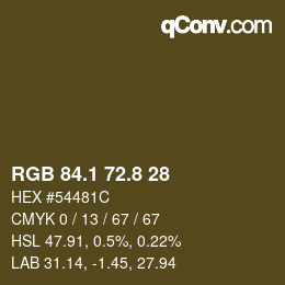 Color code: RGB 84.1 72.8 28 | qconv.com