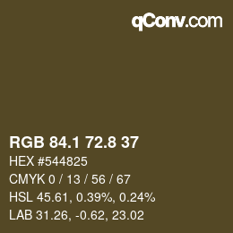 Color code: RGB 84.1 72.8 37 | qconv.com