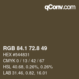 Color code: RGB 84.1 72.8 49 | qconv.com