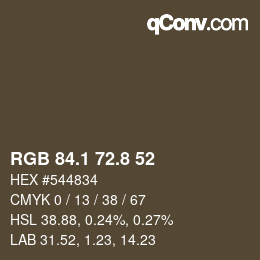 Color code: RGB 84.1 72.8 52 | qconv.com