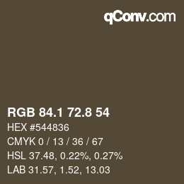 Color code: RGB 84.1 72.8 54 | qconv.com