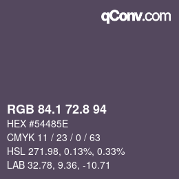Color code: RGB 84.1 72.8 94 | qconv.com