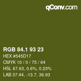 カラーコード: RGB 84.1 93 23 | qconv.com