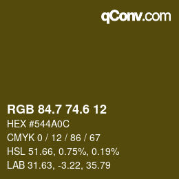 カラーコード: RGB 84.7 74.6 12 | qconv.com