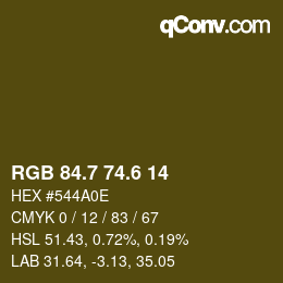 カラーコード: RGB 84.7 74.6 14 | qconv.com