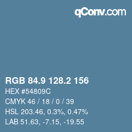 Color code: RGB 84.9 128.2 156 | qconv.com