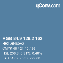 Color code: RGB 84.9 128.2 162 | qconv.com