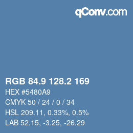 Color code: RGB 84.9 128.2 169 | qconv.com