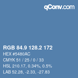 Color code: RGB 84.9 128.2 172 | qconv.com