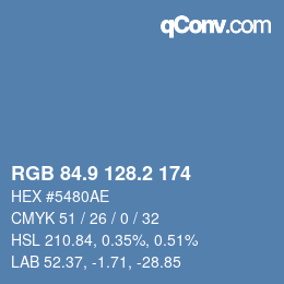 Color code: RGB 84.9 128.2 174 | qconv.com