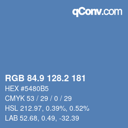 Color code: RGB 84.9 128.2 181 | qconv.com