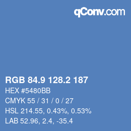 Color code: RGB 84.9 128.2 187 | qconv.com