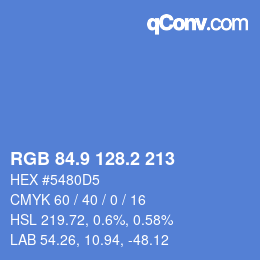 Color code: RGB 84.9 128.2 213 | qconv.com