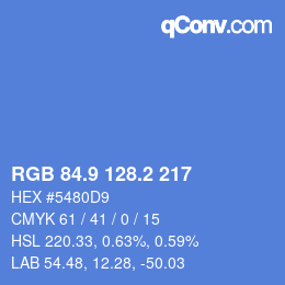 Color code: RGB 84.9 128.2 217 | qconv.com