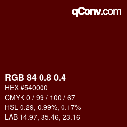 カラーコード: RGB 84 0.8 0.4 | qconv.com