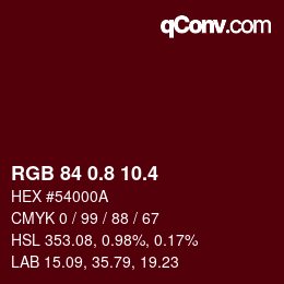 カラーコード: RGB 84 0.8 10.4 | qconv.com