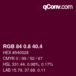 カラーコード: RGB 84 0.8 40.4 | qconv.com