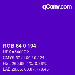 Color code: RGB 84 0 194 | qconv.com