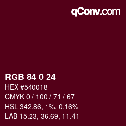 Color code: RGB 84 0 24 | qconv.com