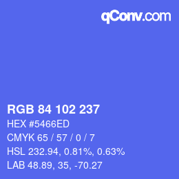 Color code: RGB 84 102 237 | qconv.com