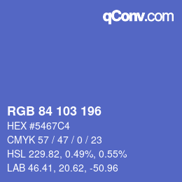 Color code: RGB 84 103 196 | qconv.com