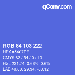 Color code: RGB 84 103 222 | qconv.com