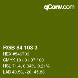 Color code: RGB 84 103 3 | qconv.com