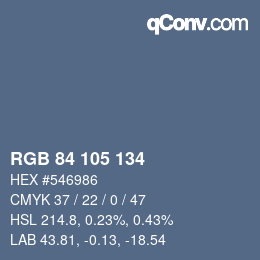 Color code: RGB 84 105 134 | qconv.com