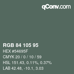 Código de color: RGB 84 105 95 | qconv.com
