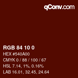颜色代码: RGB 84 10 0 | qconv.com