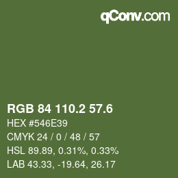 カラーコード: RGB 84 110.2 57.6 | qconv.com
