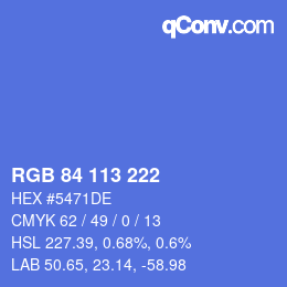Color code: RGB 84 113 222 | qconv.com