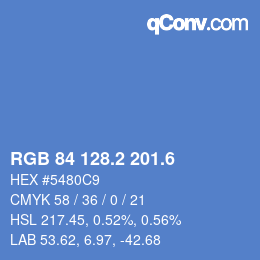 カラーコード: RGB 84 128.2 201.6 | qconv.com
