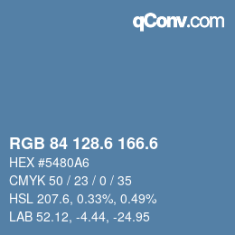 カラーコード: RGB 84 128.6 166.6 | qconv.com