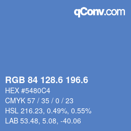 カラーコード: RGB 84 128.6 196.6 | qconv.com