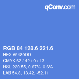 カラーコード: RGB 84 128.6 221.6 | qconv.com
