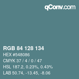 Color code: RGB 84 128 134 | qconv.com