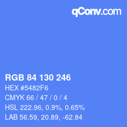 Código de color: RGB 84 130 246 | qconv.com