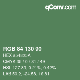 Farbcode: RGB 84 130 90 | qconv.com