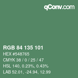 Farbcode: RGB 84 135 101 | qconv.com