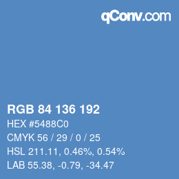 Color code: RGB 84 136 192 | qconv.com