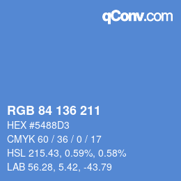 Color code: RGB 84 136 211 | qconv.com