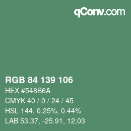 Color code: RGB 84 139 106 | qconv.com