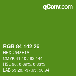 Color code: RGB 84 142 26 | qconv.com