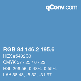 カラーコード: RGB 84 146.2 195.6 | qconv.com