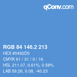 カラーコード: RGB 84 146.2 213 | qconv.com