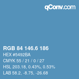 カラーコード: RGB 84 146.6 186 | qconv.com