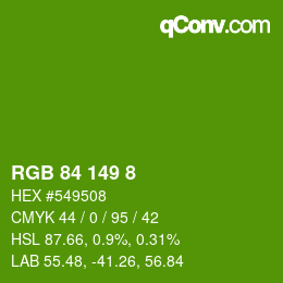 Color code: RGB 84 149 8 | qconv.com