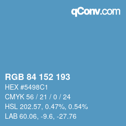 カラーコード: RGB 84 152 193 | qconv.com