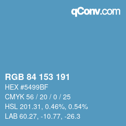 Farbcode: RGB 84 153 191 | qconv.com
